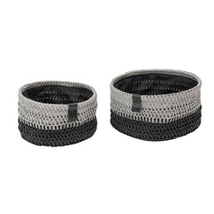 Kenzi Set of 2 Light Grey Round Storage Baskets