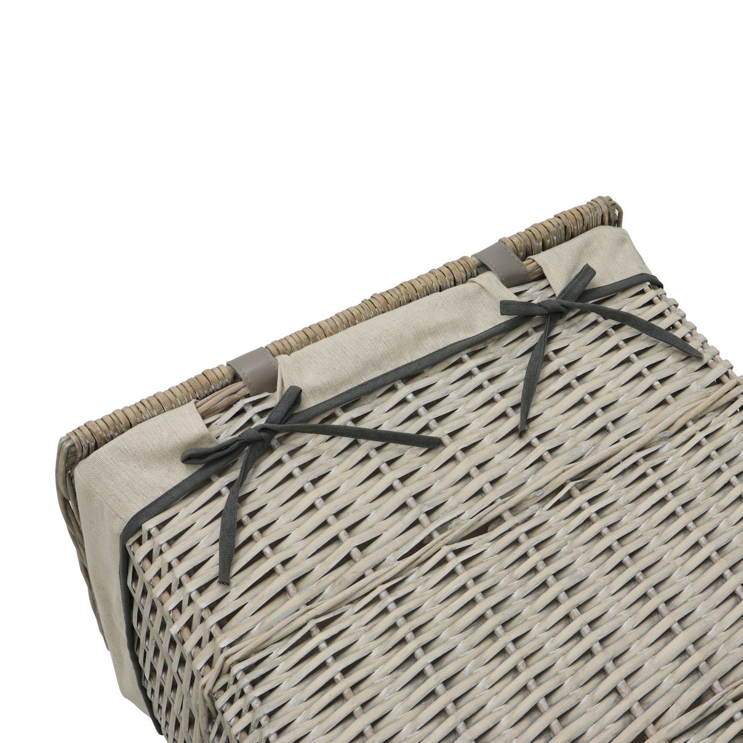 Arianna Antique Wash Rectangle Willow Laundry Baskets and Bins Set