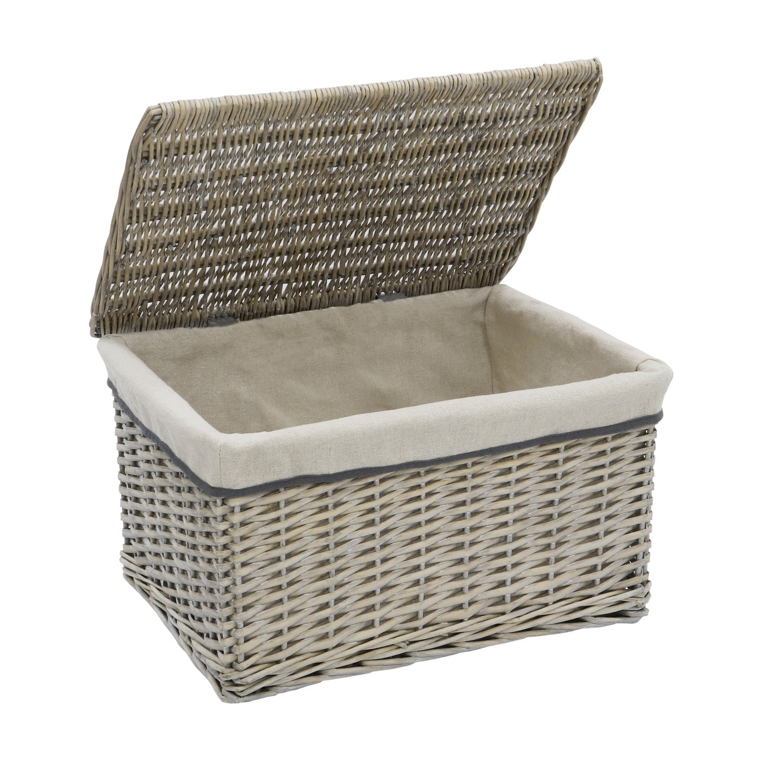 Arianna Antique Wash Set of 3 Rectangular Willow Storage Hampers