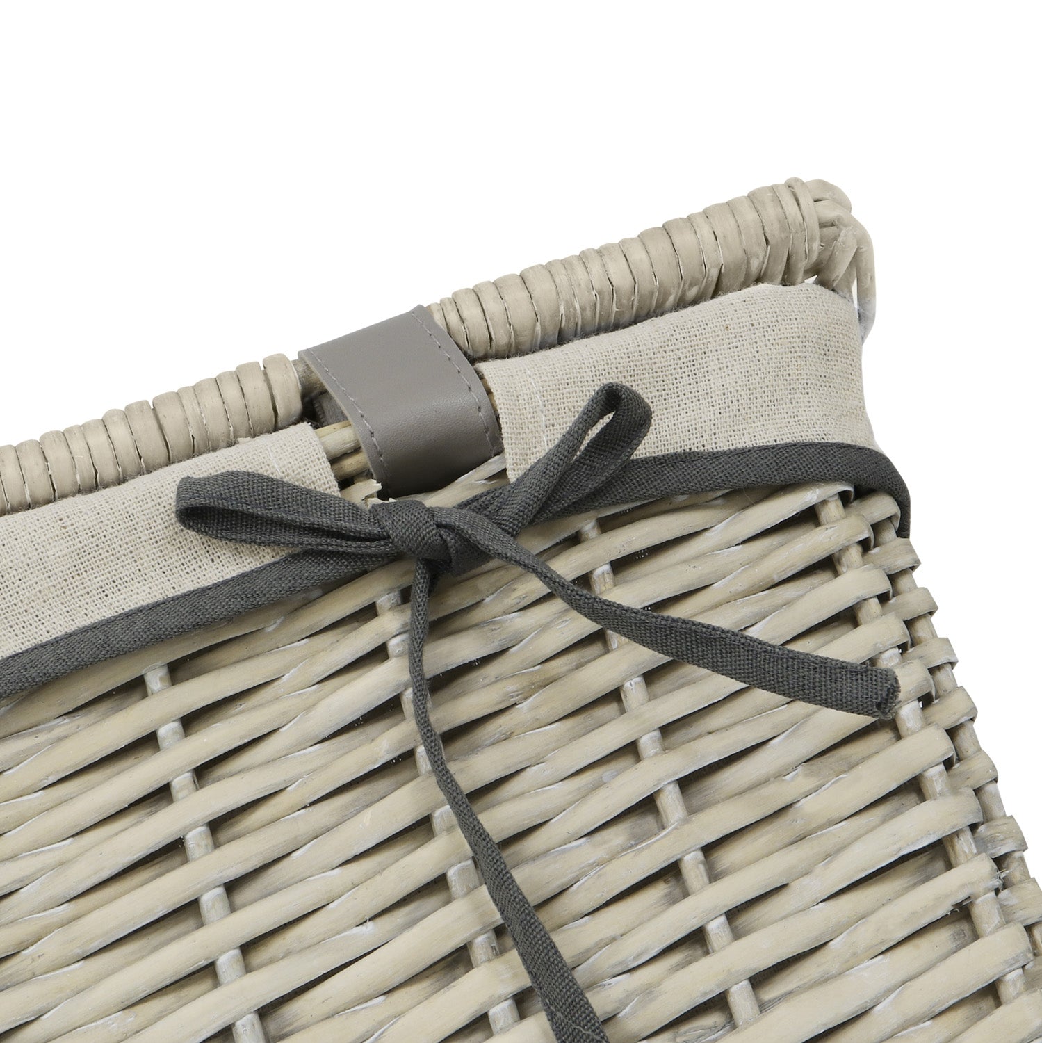 Arianna Antique Wash Set of 3 Rectangular Willow Storage Hampers
