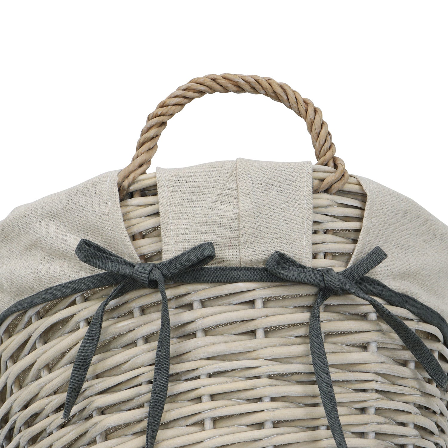 Arianna Antique Wash Oval Willow Storage Basket - Large