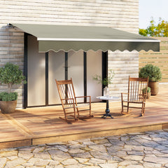 Retractable Grey Manual Patio Awning 3 x 3.5m