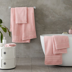 Catherine Lansfield Zero Twist Pink Cotton 6 Piece Towel Bale Set