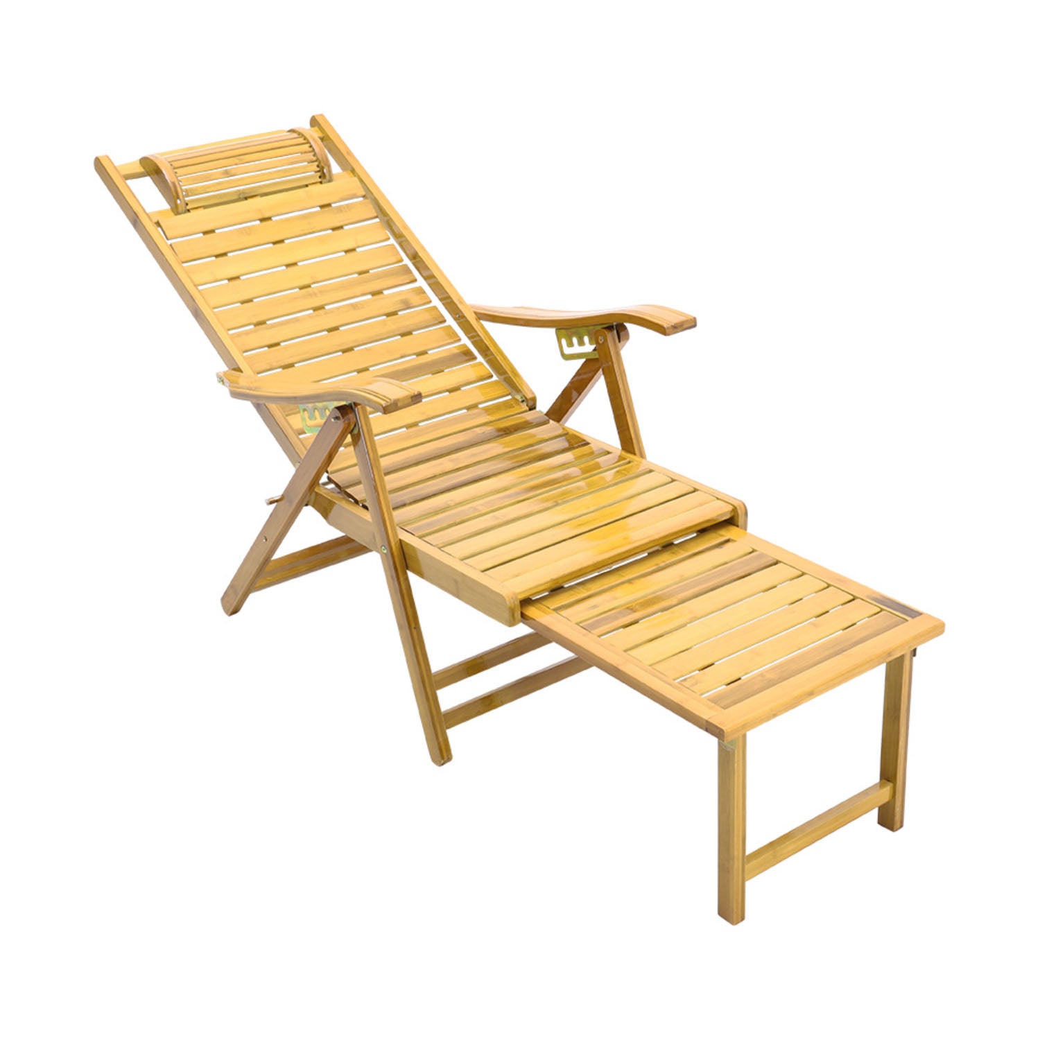 Natural Bamboo Foldable Recliner Lounge Chair