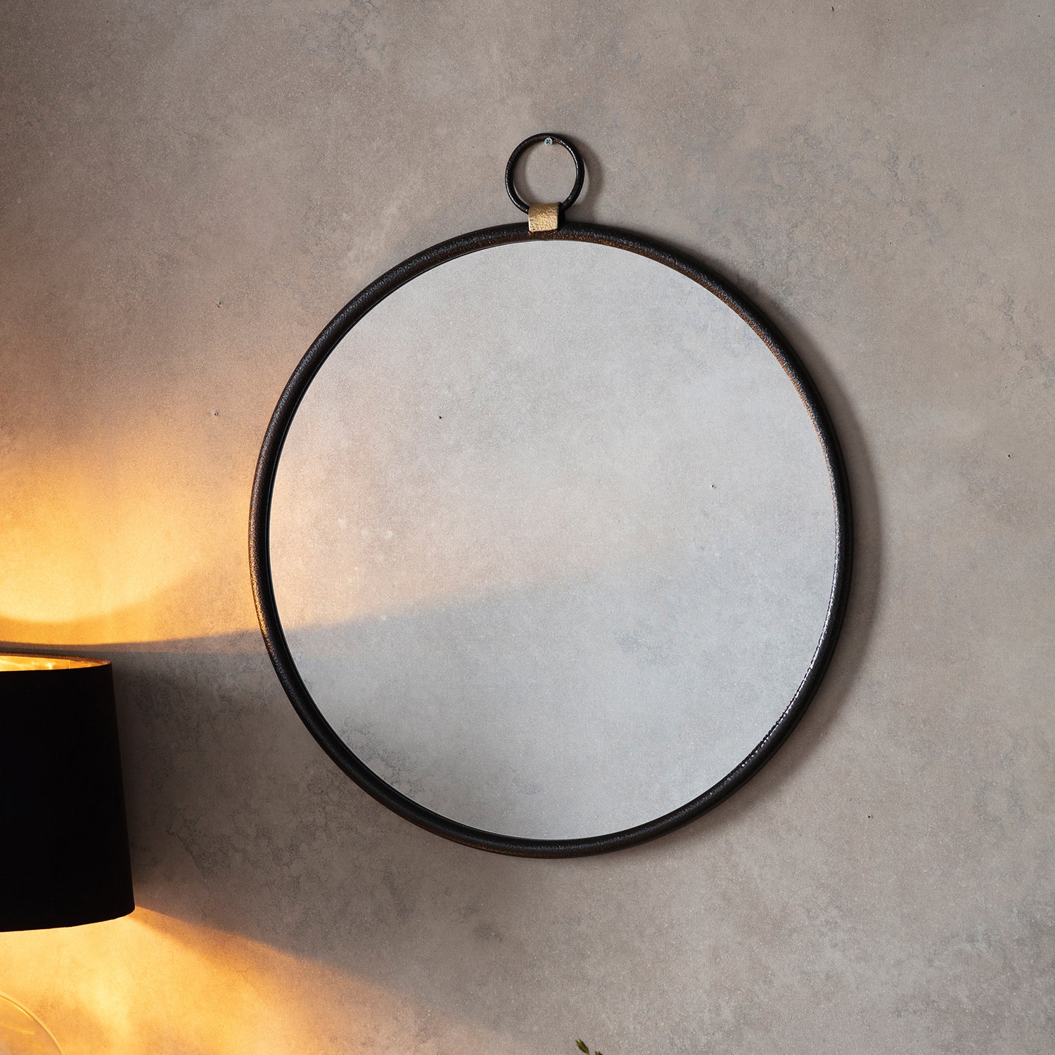 Bayswater Black Round Mirror