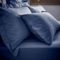 Bianca Blue 200TC 100% Cotton Percale Housewife Pillowcase Pair