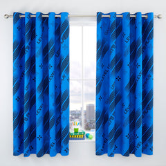 Catherine Lansfield Black Game Over Reversible Eyelet Curtains