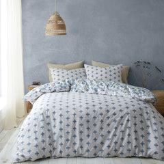 Pineapple Elephant Inara Ikat Indigo Blue Reversible Duvet Cover Set
