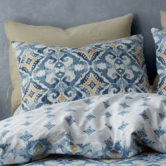 Pineapple Elephant Inara Ikat Indigo Blue Reversible Duvet Cover Set