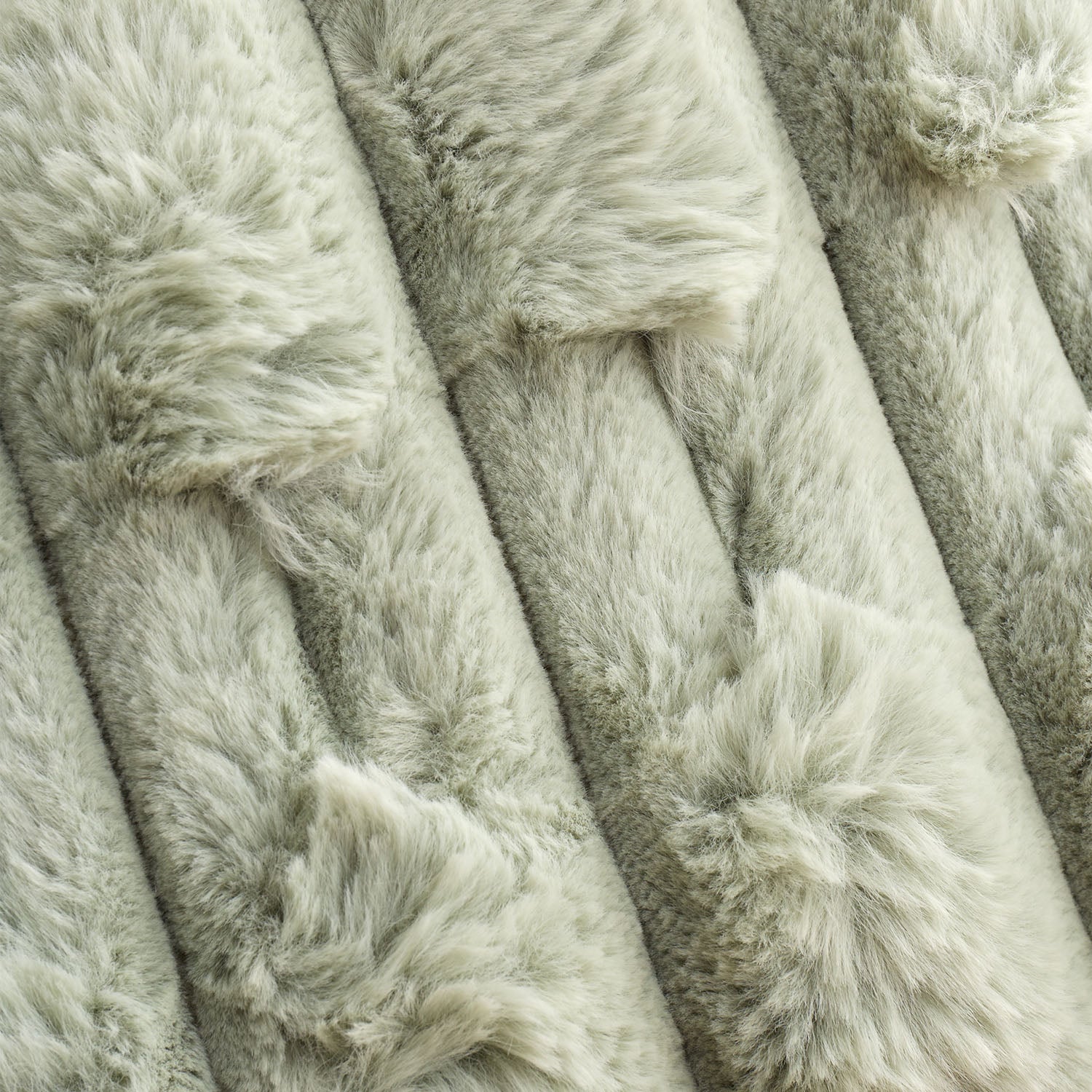 Bianca So Soft Sage Green Carved Faux Fur Cushion