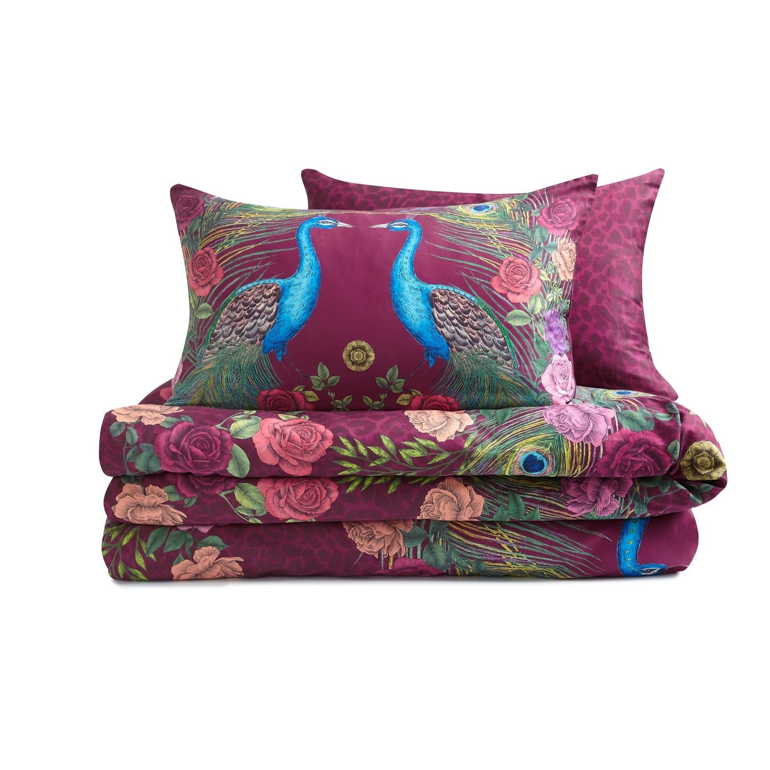 Matthew Williamson Xanadu Peacock Plum Cotton Duvet Set