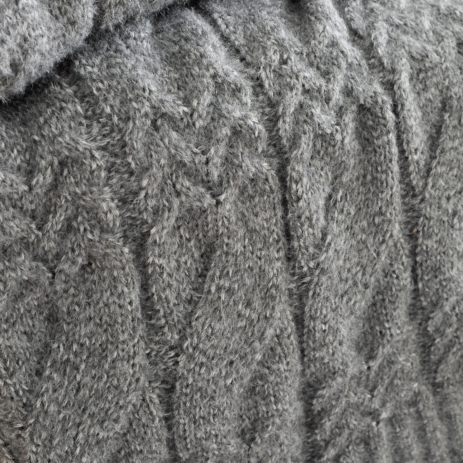 Bianca Grey Cosy Soft Cable Knit Blanket Throw
