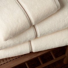 Bianca Zero Twist Satin Stitch Cream Cotton Towels