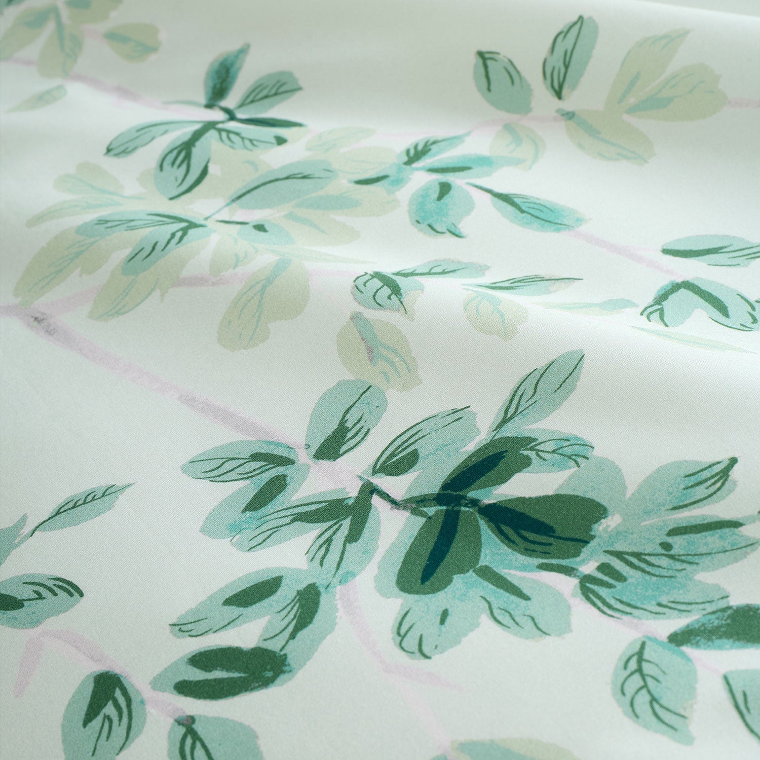 RHS Scenic Leaves Green Reversible 200TC Cotton Duvet Set