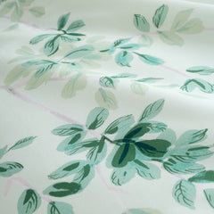 RHS Scenic Leaves Green Reversible 200TC Cotton Duvet Set