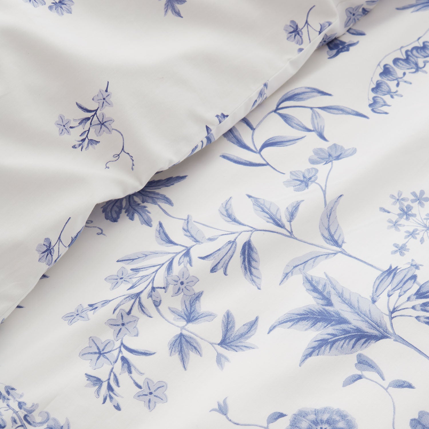Bianca Thea Floral Blue 200 Thread Count Cotton Reversible Duvet Set