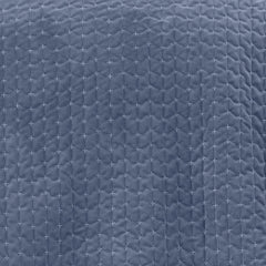 Bianca Attica Blue Velvet Embroidered Bedspread