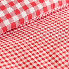 Catherine Lansfield Bamford Red Gingham Check Reversible Duvet Set