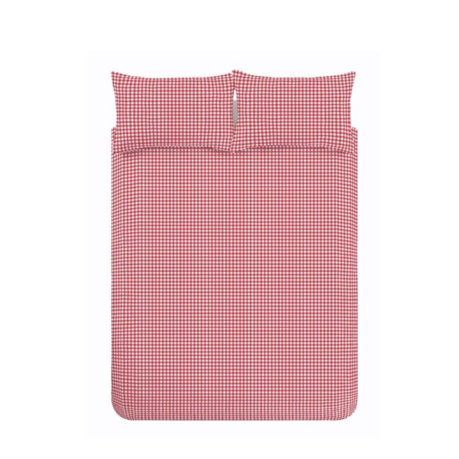Catherine Lansfield Bamford Red Gingham Check Reversible Duvet Set