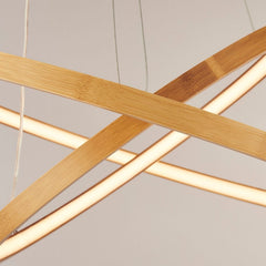 2 Wooden Ring LED Pendant Ceiling Light