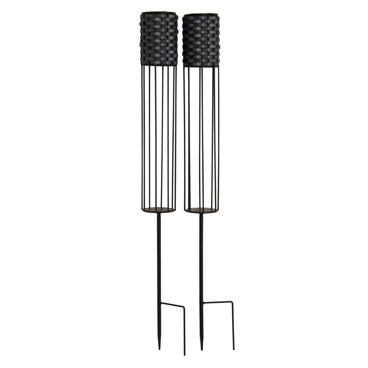 Rattan Solar Stake Light - Set Of 2