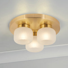 Flute Frosted Ribbed Acrylic 3 Shade Ceiling Light
