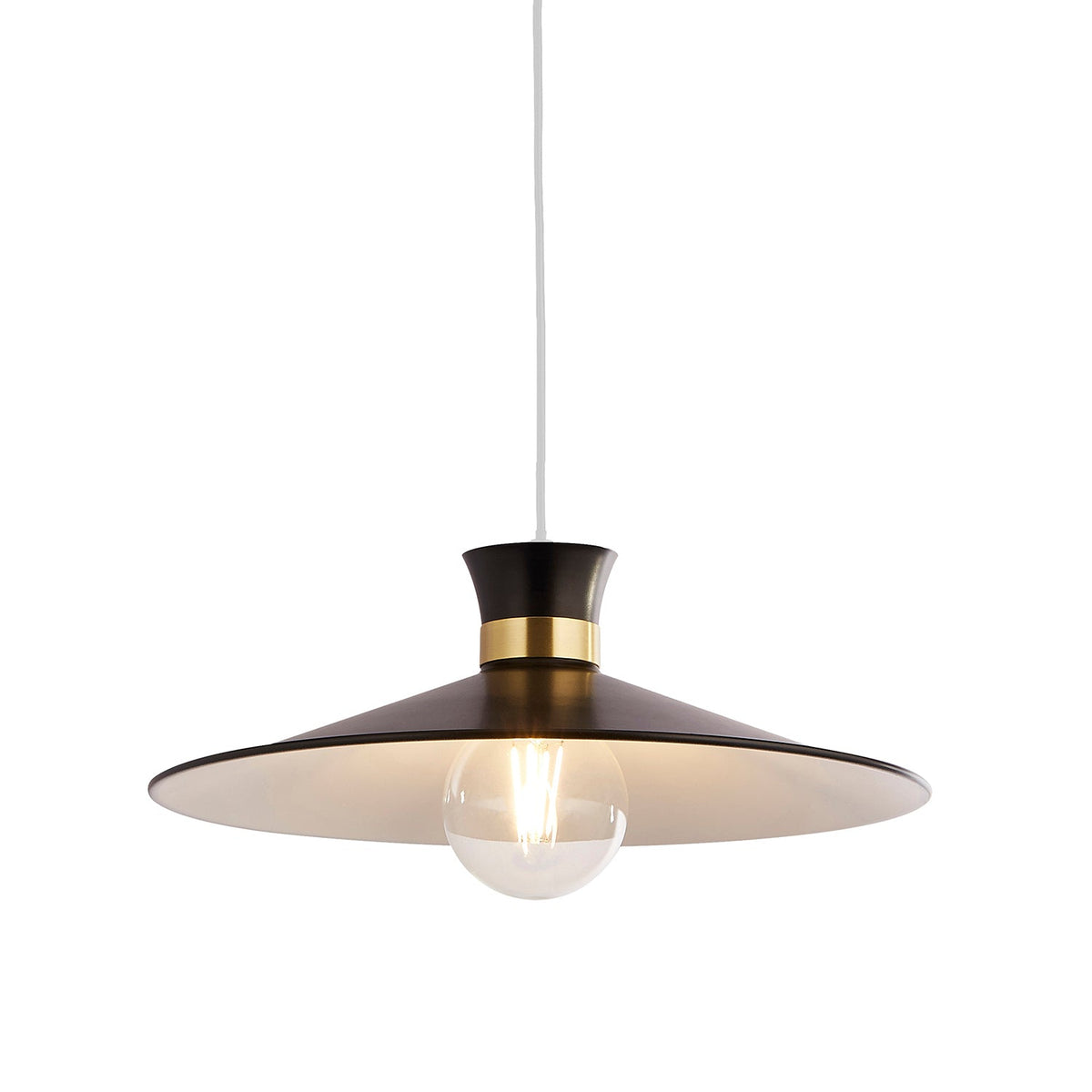 Noir Eclipse Black and Brass Easy Fit Light Shade
