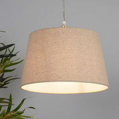 Oakfield Natural Linen Tapered Easy Fit Drum Light Shade