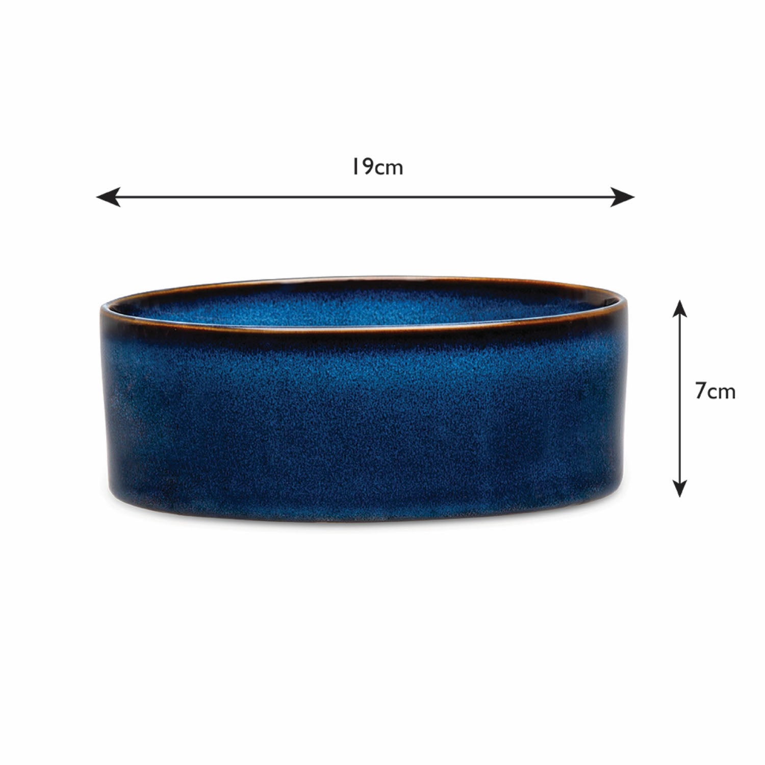 Scruffs Ceramic Heavy Duty Midnight Blue Reactive Glaze Dog Bowls (2pc Set)