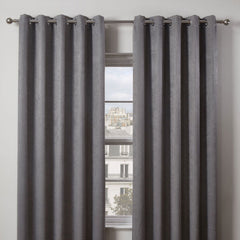 Ambiance Charcoal Grey Thermal Eyelet Curtains