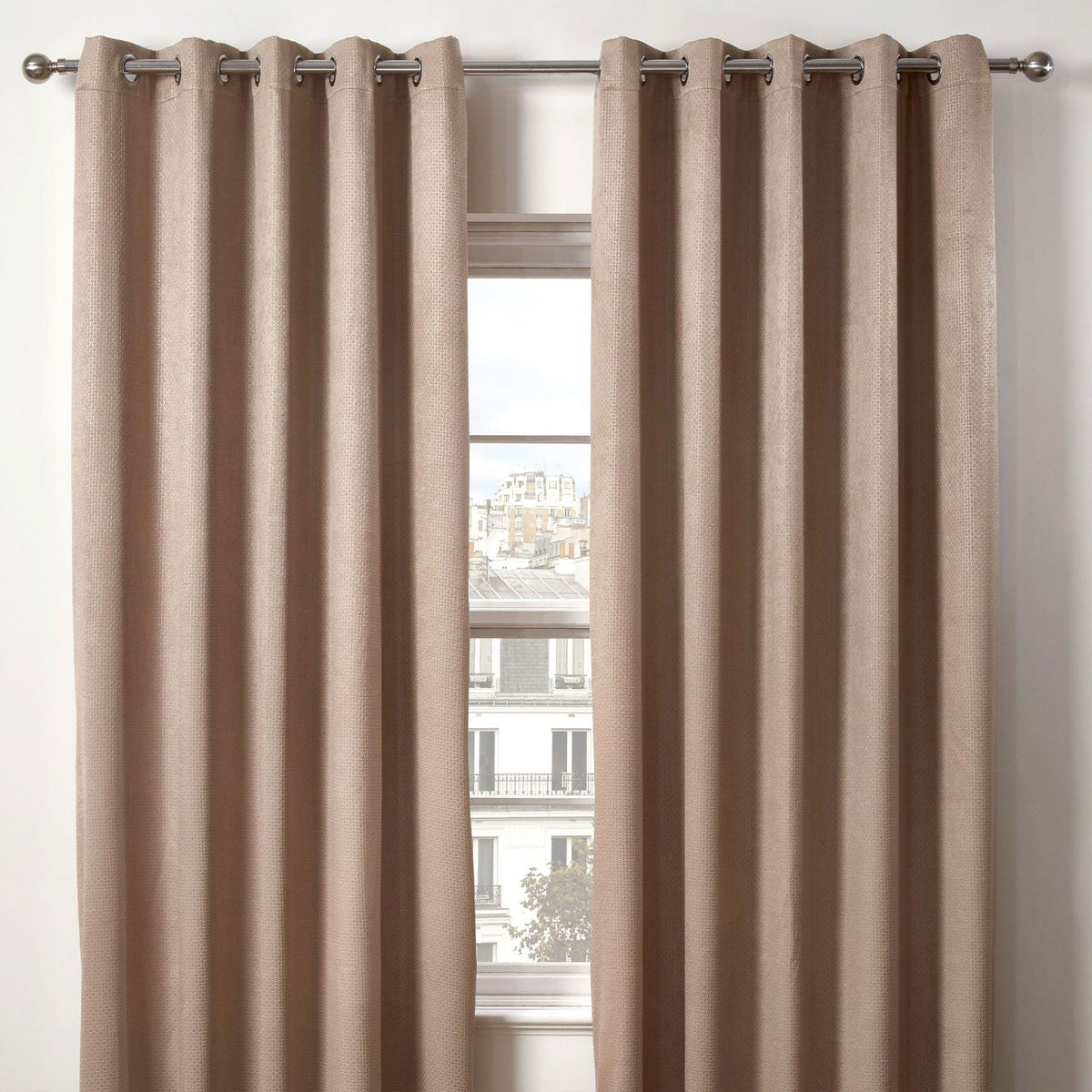 Ambiance Taupe Thermal Eyelet Curtains