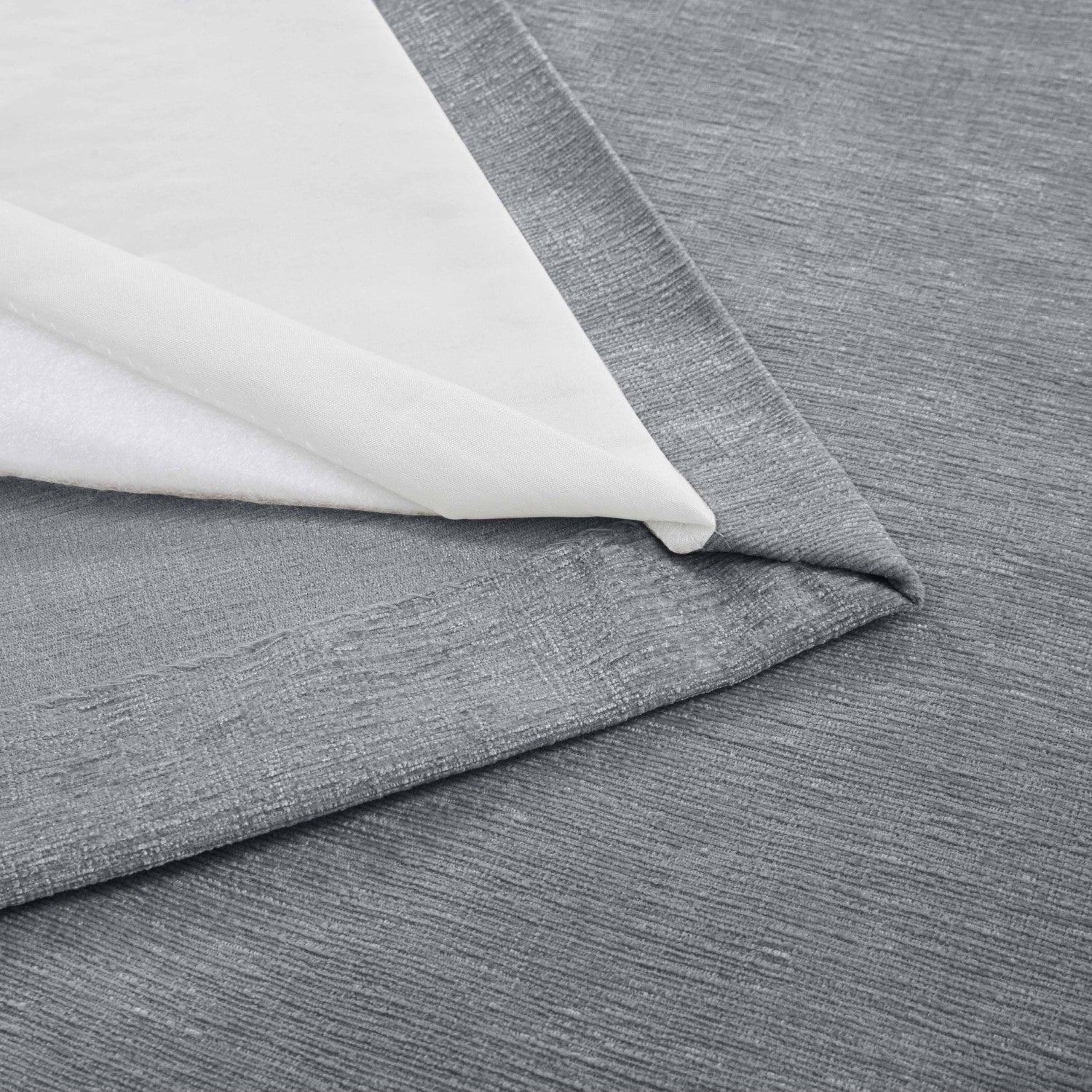 Amberley Nickel Grey Chenille Thermal Door Curtain