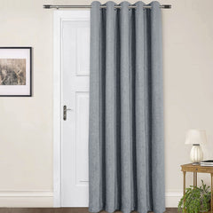 Amberley Nickel Grey Chenille Thermal Door Curtain