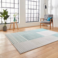 Apollo 2681 Grey/Green Stripe Rug