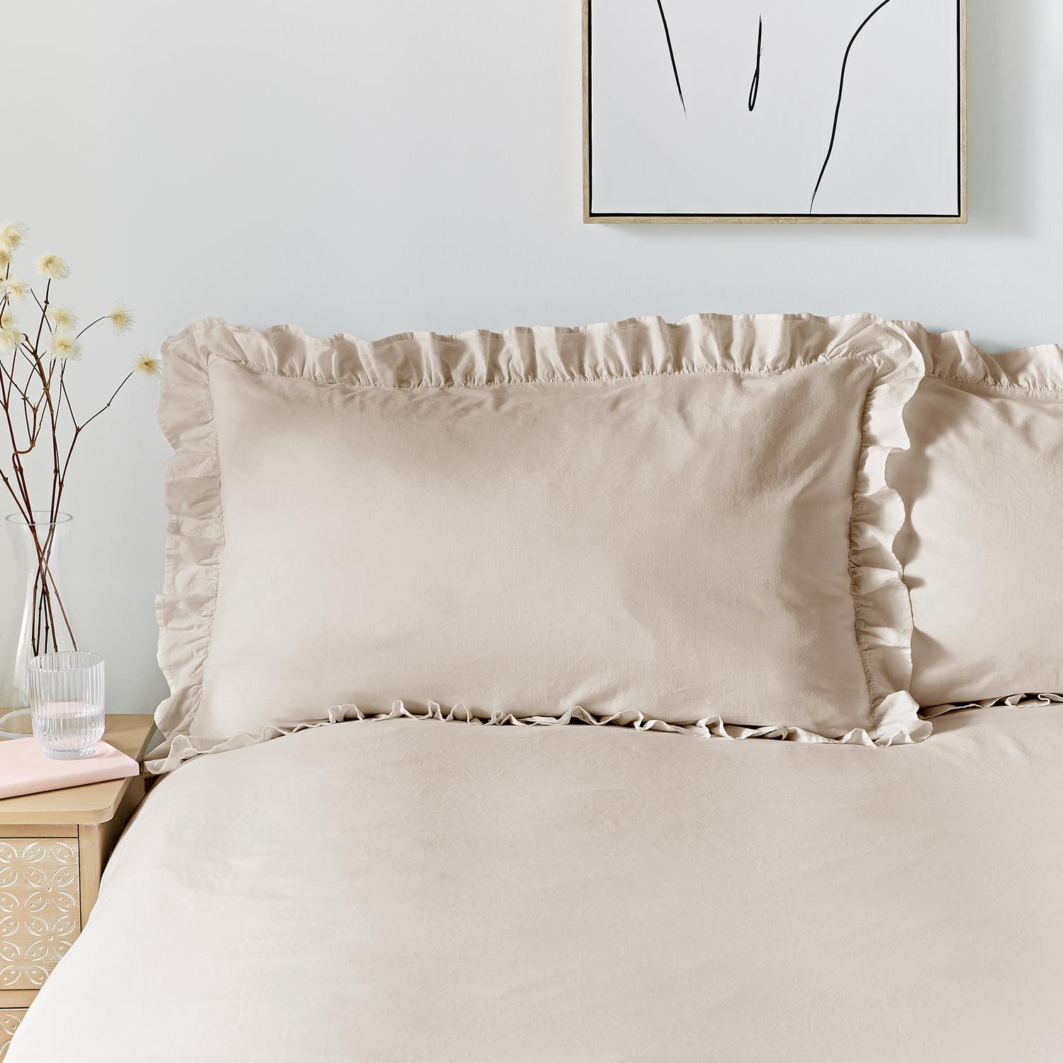 Cassia Frill Natural 100% Cotton Duvet Set