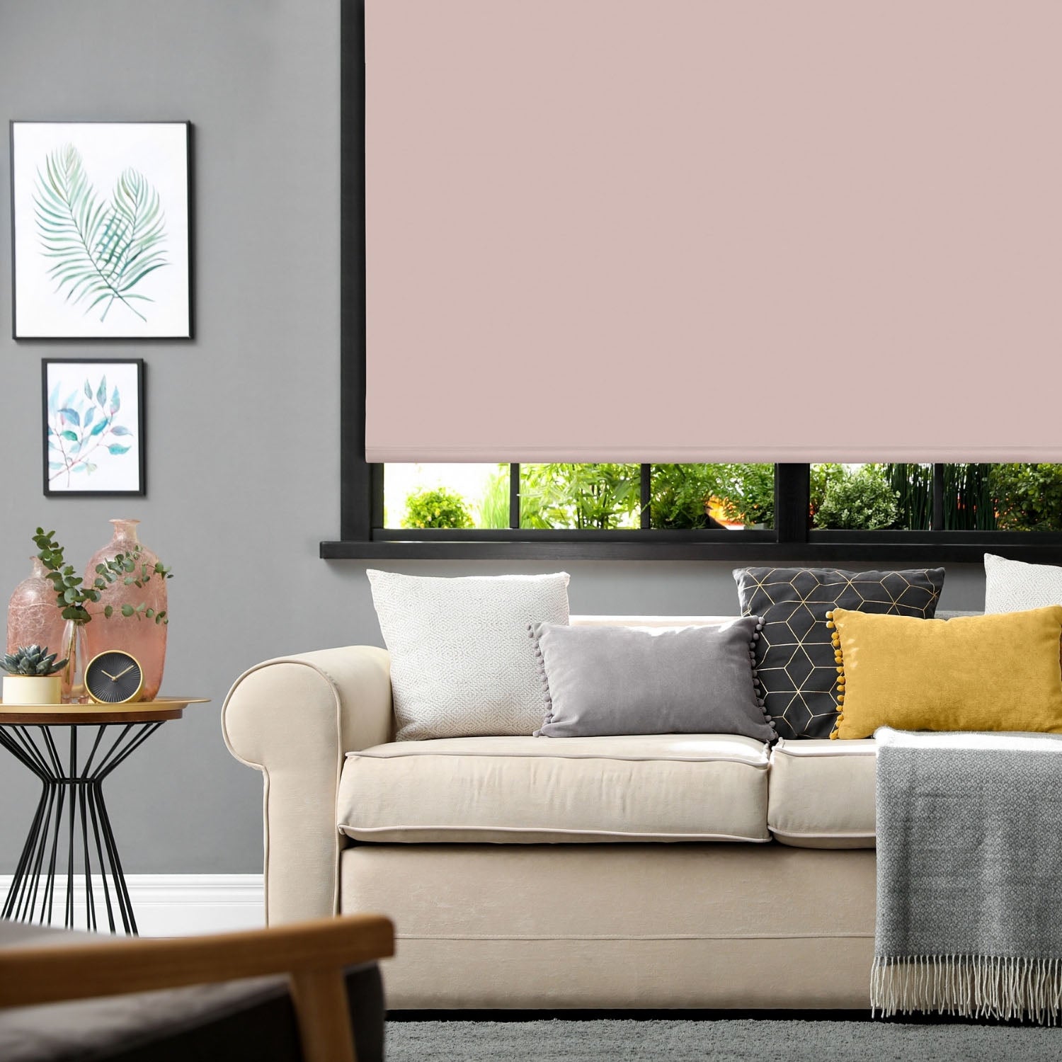 Blush Pink Blackout Roller Blind