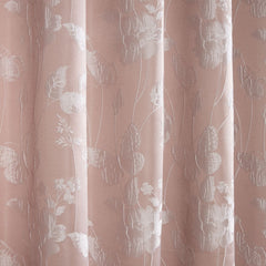 Butterfly Meadow Blush Pink Lined Eyelet Jacquard Curtains
