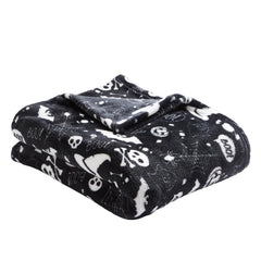 Boo Black Halloween Fleece Throw (120cm x 150cm)