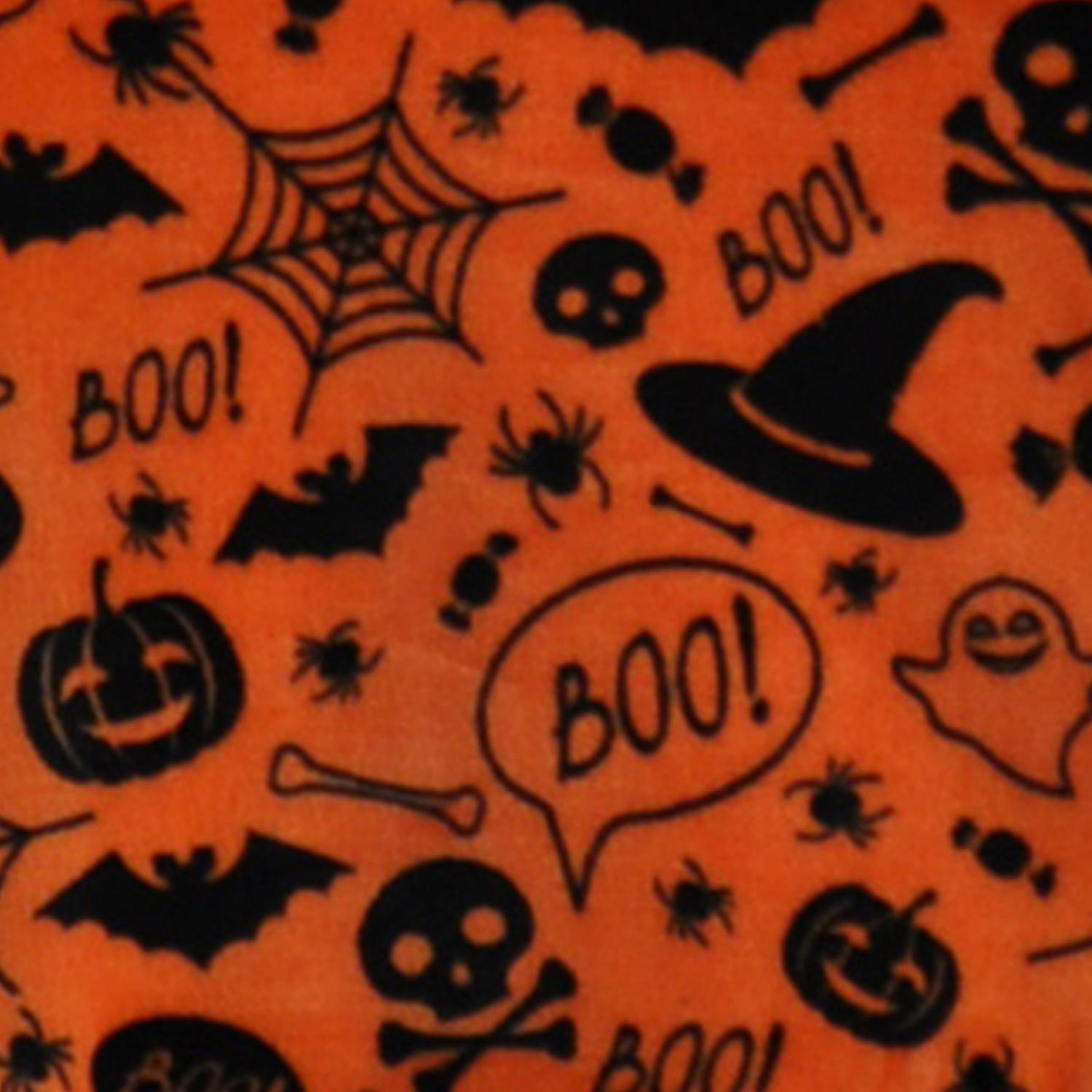 Boo Orange Halloween Fleece Throw (120cm x 150cm)