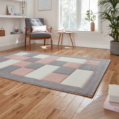 Brooklyn BRK04 Grey/Rose Rug