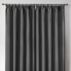 Cali Charcoal Grey Thermal Blackout Pencil Pleat Curtains