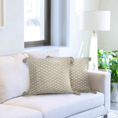 Casablanca Taupe Recycled Cotton Cushion Covers Pair (43cm x 43cm)