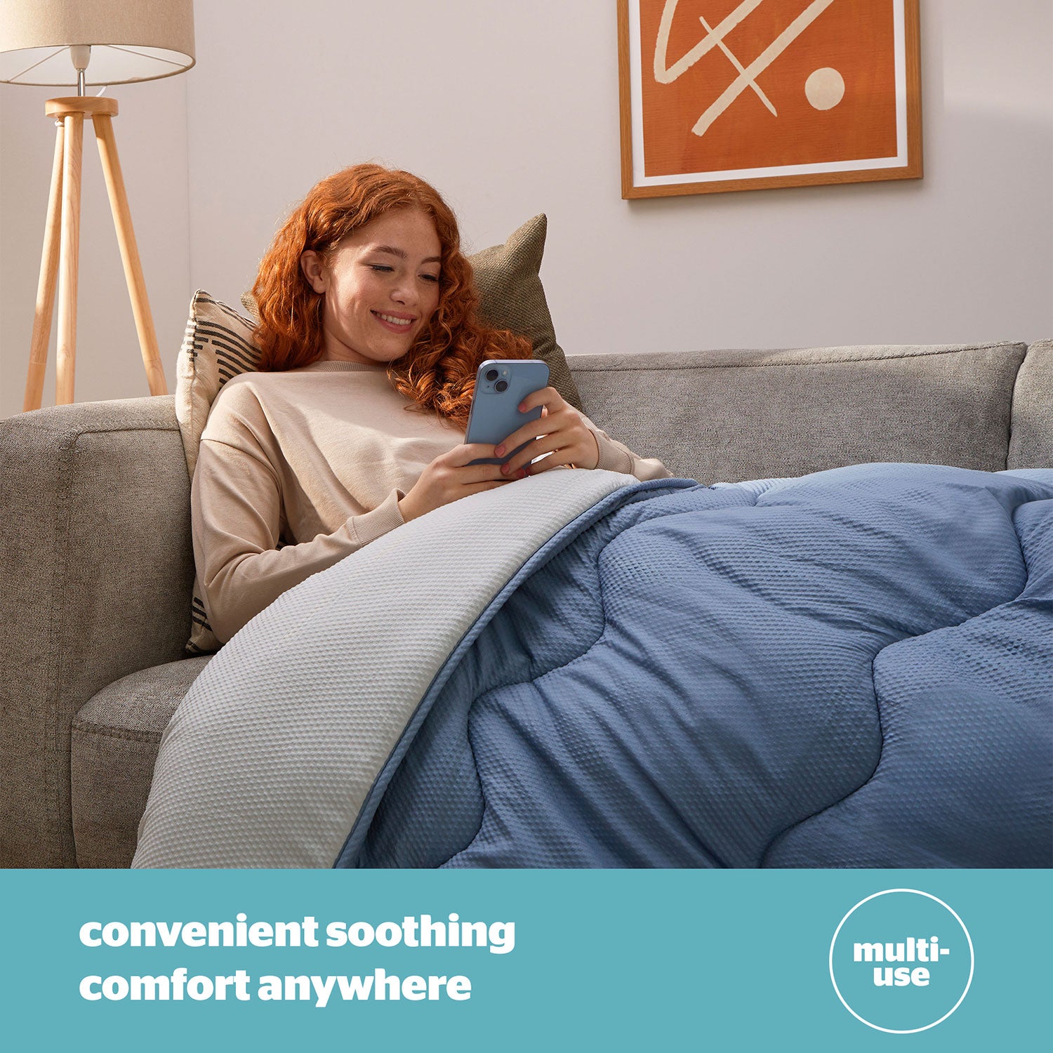 Silentnight Grey and Blue 2.5 Tog Coverless Duvet And Pillowcase Set