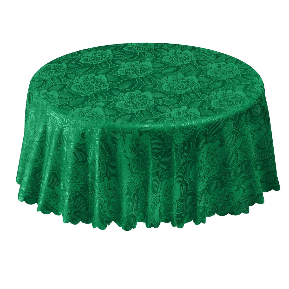 Damask Rose Green Jacquard Table Cloth