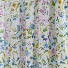 Sweet Pea Floral Cotton Pencil Pleat Curtains