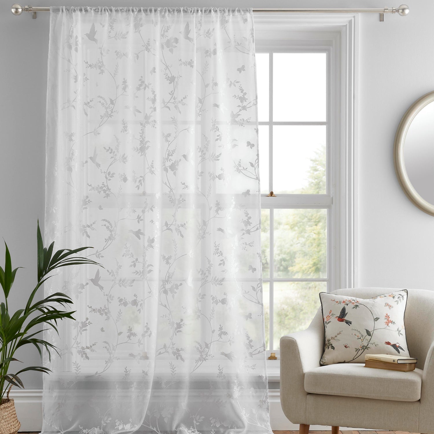 Darnely White Bird Voile