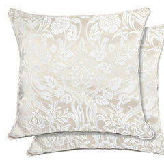 Eden Cream Jacquard Cushion Cover Pair (43cm x 43cm)