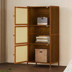 3-Tier Faux Rattan Bookcase