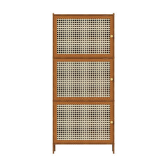 3-Tier Faux Rattan Bookcase