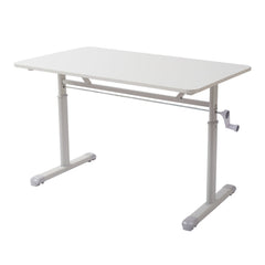White Height Adjustable Office Desk 100cm